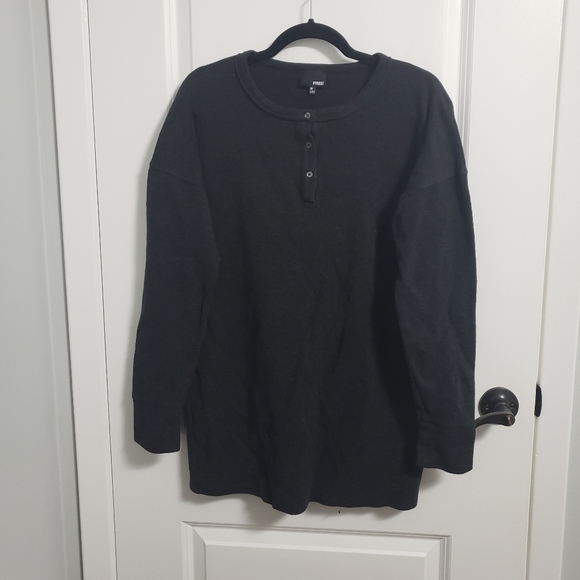 Aritzia Sweaters - ARITZIA WILFRED FREE Gray Henley Sweatshirt Sweater